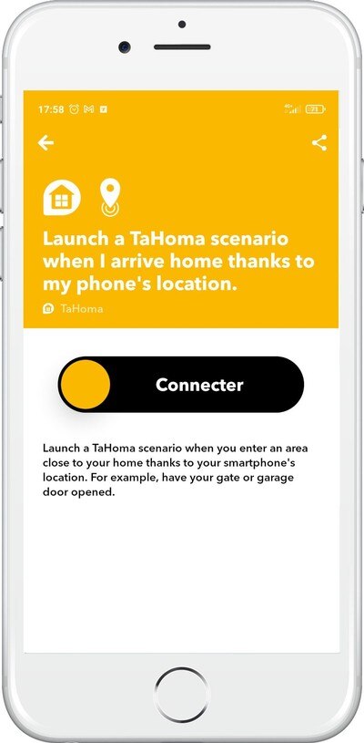 Applet IFTTT Connexion TaHoma Somfy